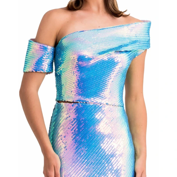 Gemy Maalouf Asymmetrical Top With Long Skirt, view 4