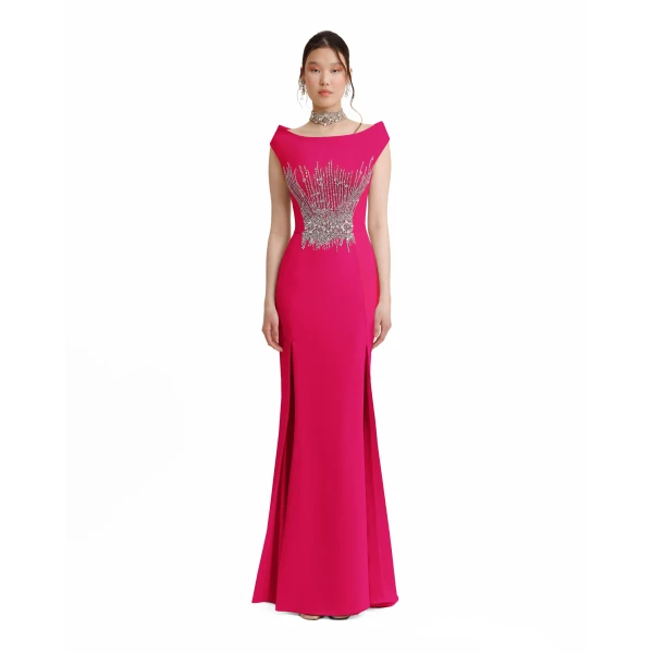 Gemy Maalouf Bateau Collar Slim-Cut Dress, view 2