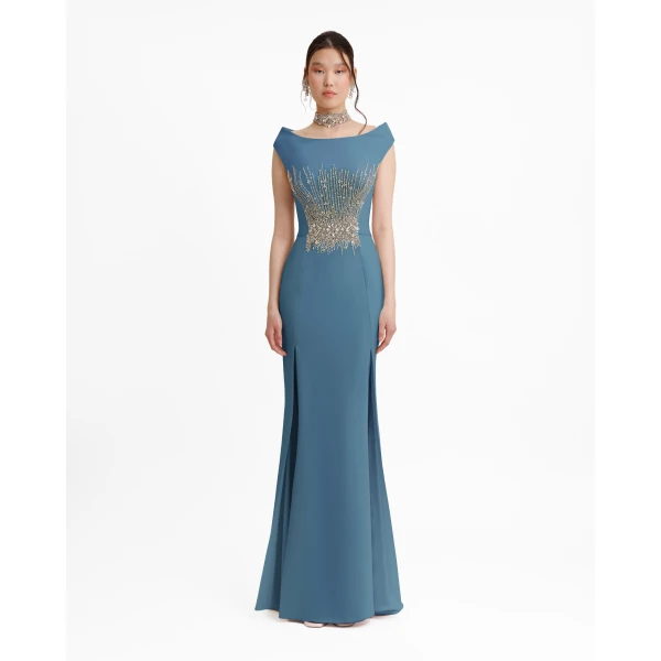 Gemy Maalouf Bateau Collar Slim-Cut Dress, view 2