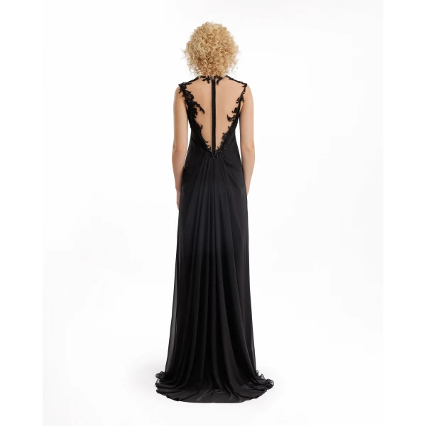 Gemy Maalouf Beaded A-Line Open-Back Dress, view 3