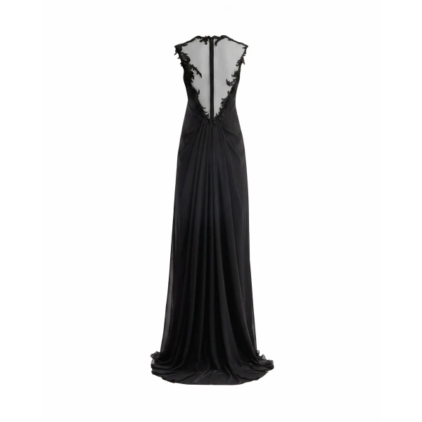Gemy Maalouf Beaded A-Line Open-Back Dress, view 5