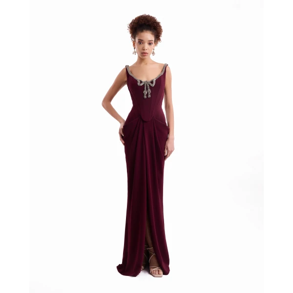 Gemy Maalouf Beaded Bow Dress, view 2