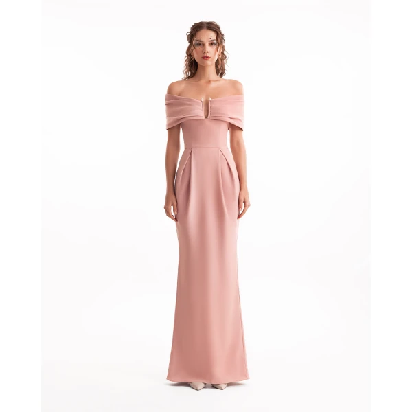 Gemy Maalouf Beaded Buckle Off-Shoulder Dress, view 2