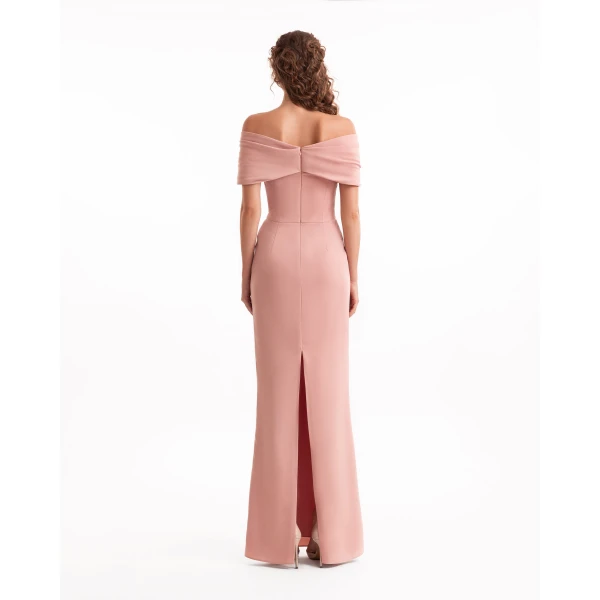 Gemy Maalouf Beaded Buckle Off-Shoulder Dress, view 3