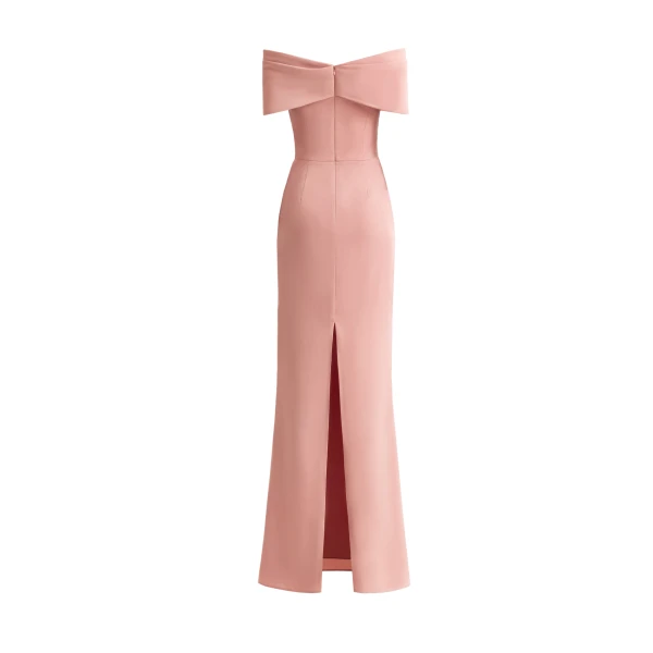 Gemy Maalouf Beaded Buckle Off-Shoulder Dress, view 5