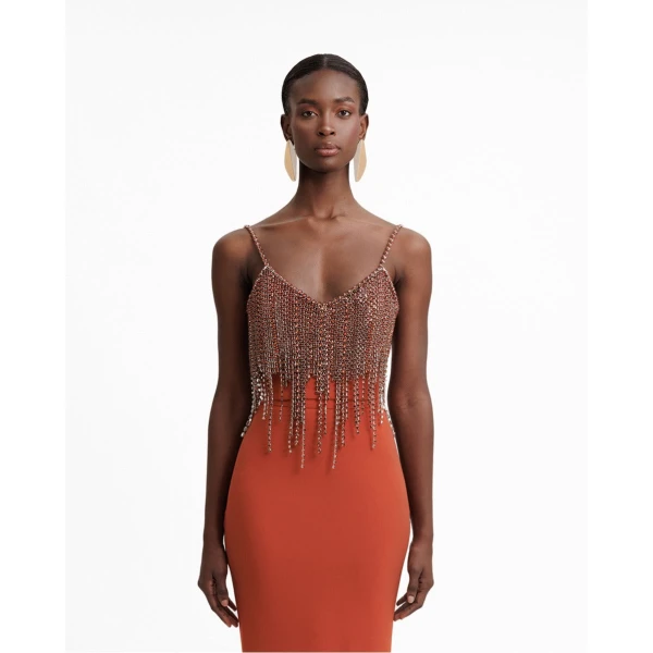 Gemy Maalouf Beaded Cropped Top, view 2