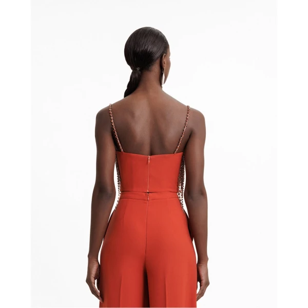 Gemy Maalouf Beaded Cropped Top, view 4