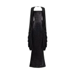 Gemy Maalouf Beaded Dress with Puffed Sleeves Gemy Maalouf Beaded Dress with Puffed Sleeves