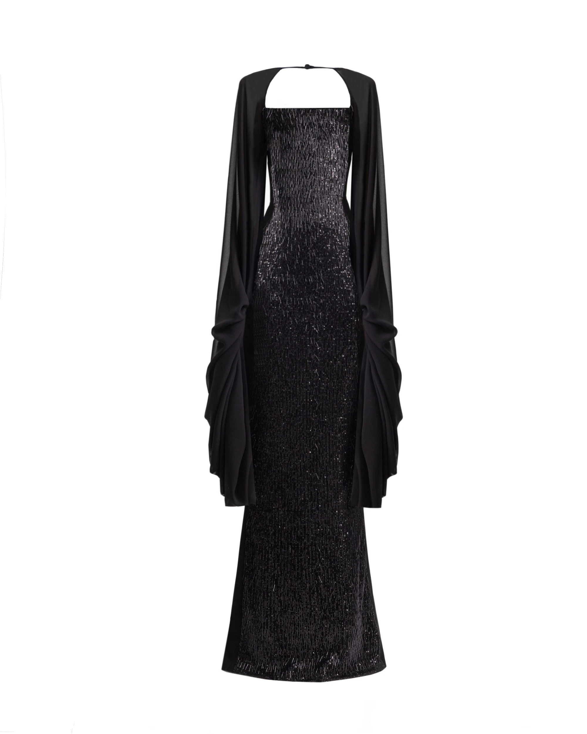 Gemy Maalouf Beaded Dress with Puffed Sleeves Gemy Maalouf Beaded Dress with Puffed Sleeves