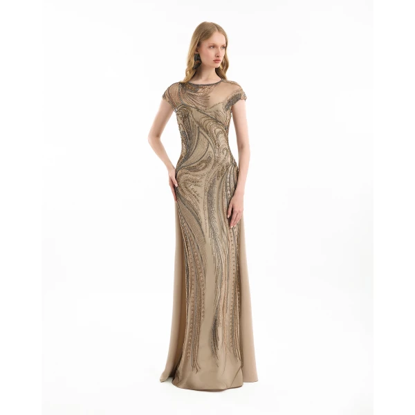Gemy Maalouf Beaded Embroidered Dress, view 2