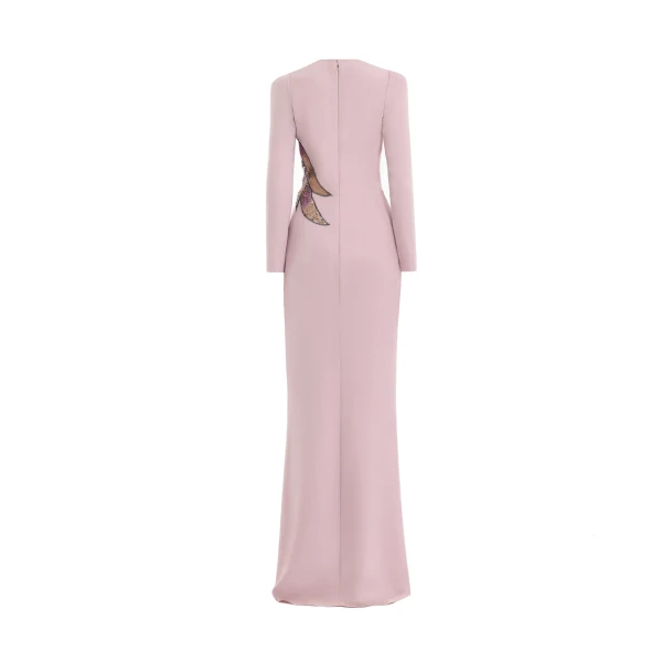 Gemy Maalouf Beaded Floral V-Neck Dress, view 5