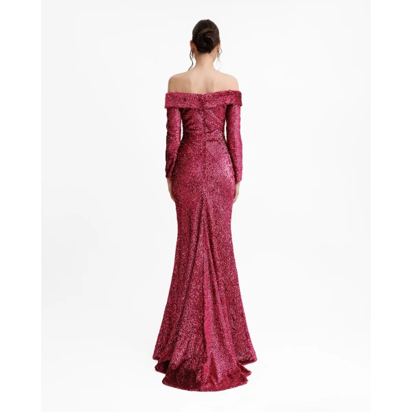 Gemy Maalouf Beaded Neckline Dress, view 3