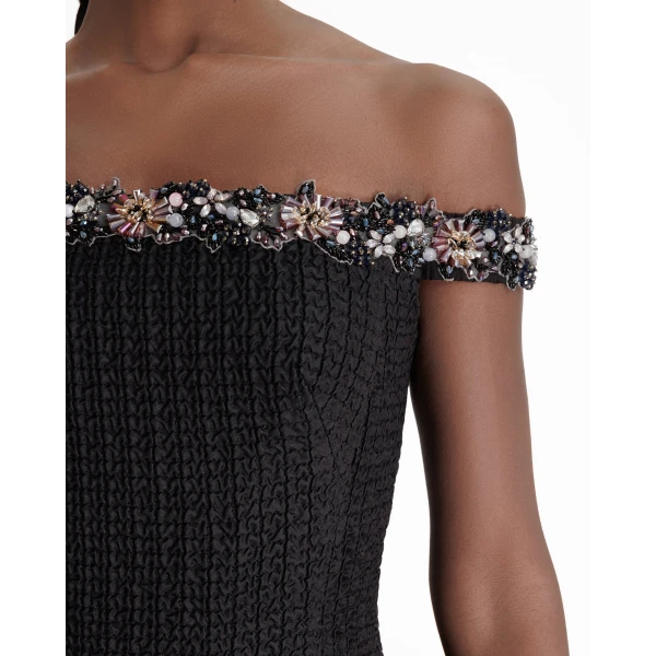 Gemy Maalouf Beaded Off-the-shoulders Dress, view 4