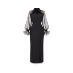 Gemy Maalouf Beaded Puff Sleeve Skirt Set