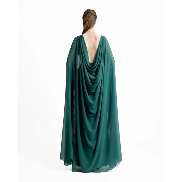 Gemy Maalouf Beaded Round-Neckline Dress, view 3