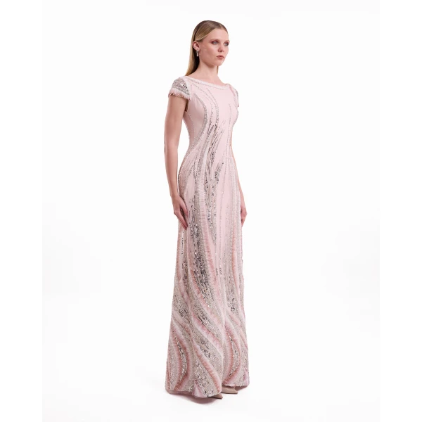 Gemy Maalouf Beaded Sequin Dress, view 3