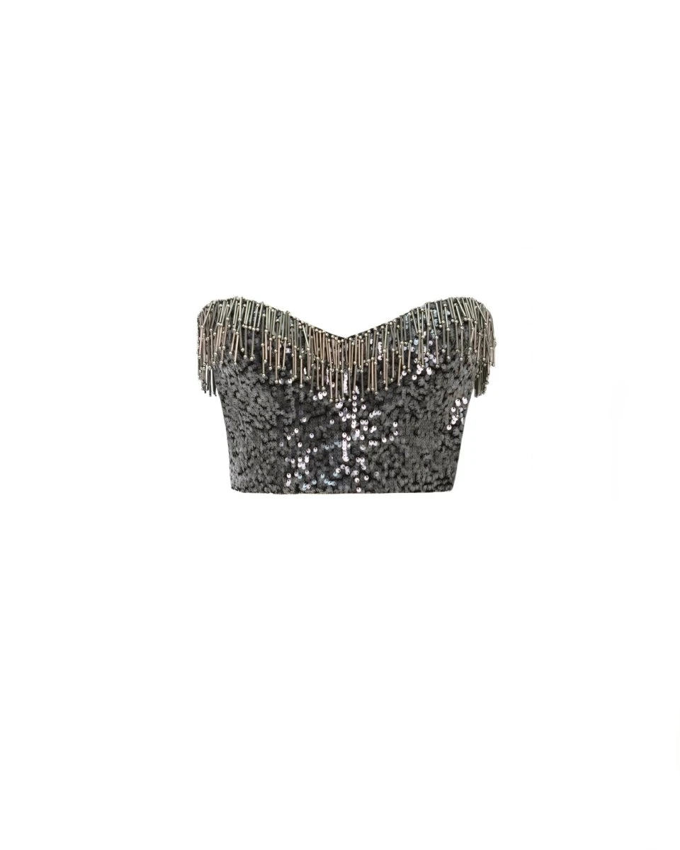 Gemy Maalouf Beaded Sequins Top Gemy Maalouf Beaded Sequins Top