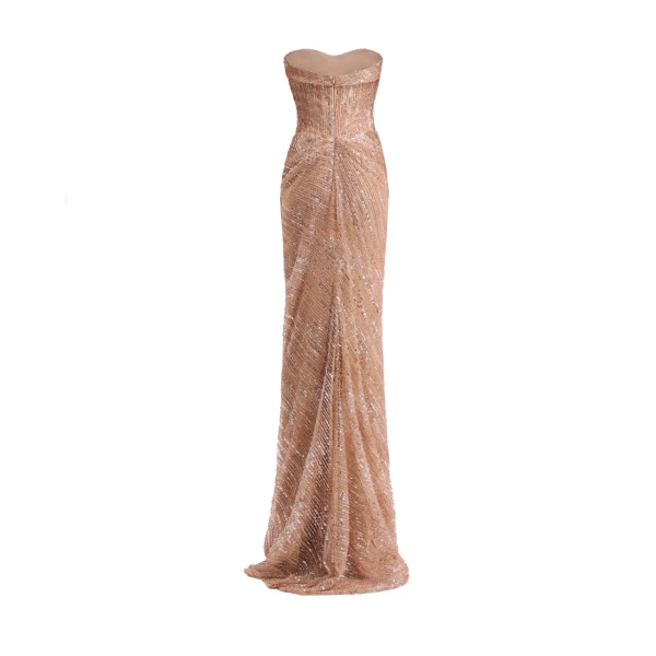 Gemy Maalouf Beaded Sweetheart Dress, view 6