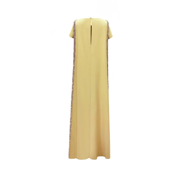 Gemy Maalouf Beaded V-Neckline Dress with Cape, view 5
