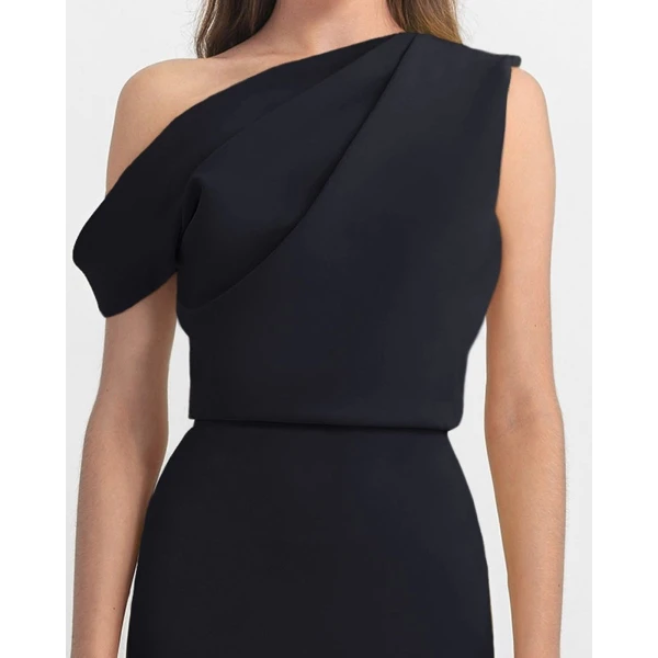 Gemy Maalouf Black Crepe Long Dress, view 3