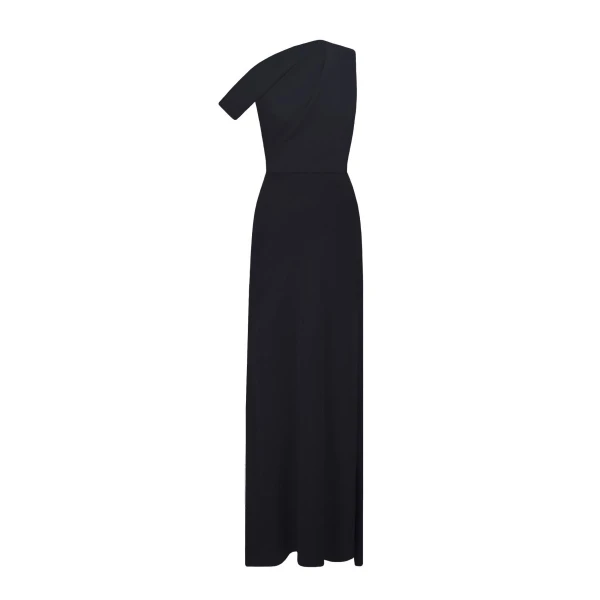 Gemy Maalouf Black Crepe Long Dress, view 4