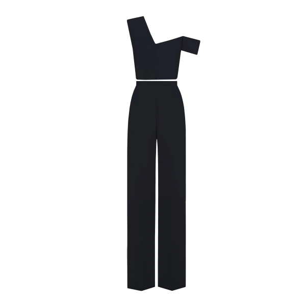Gemy Maalouf Black Crepe  Set, view 5