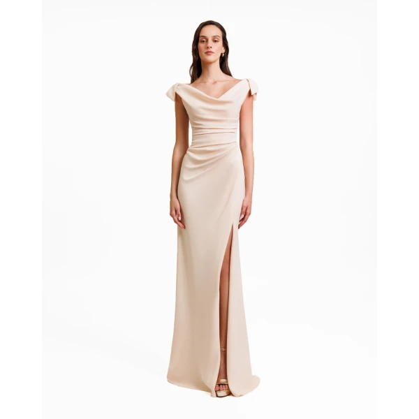 Gemy Maalouf Bow-Shoulder Drapped Dress, view 2