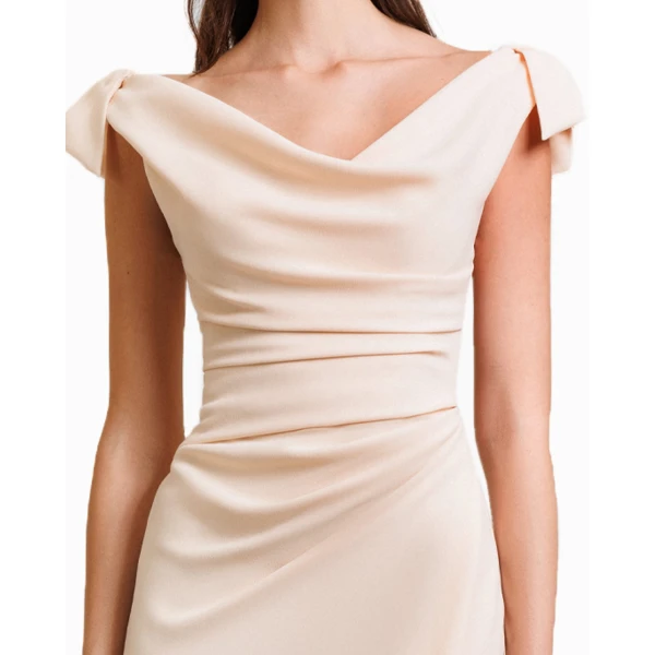 Gemy Maalouf Bow-Shoulder Drapped Dress, view 4