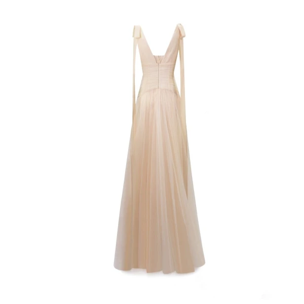 Gemy Maalouf Bow-Shoulder Tulle Dress, view 5
