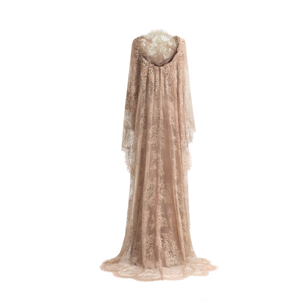 Gemy Maalouf Corset Dress with Lace Cape, view 5