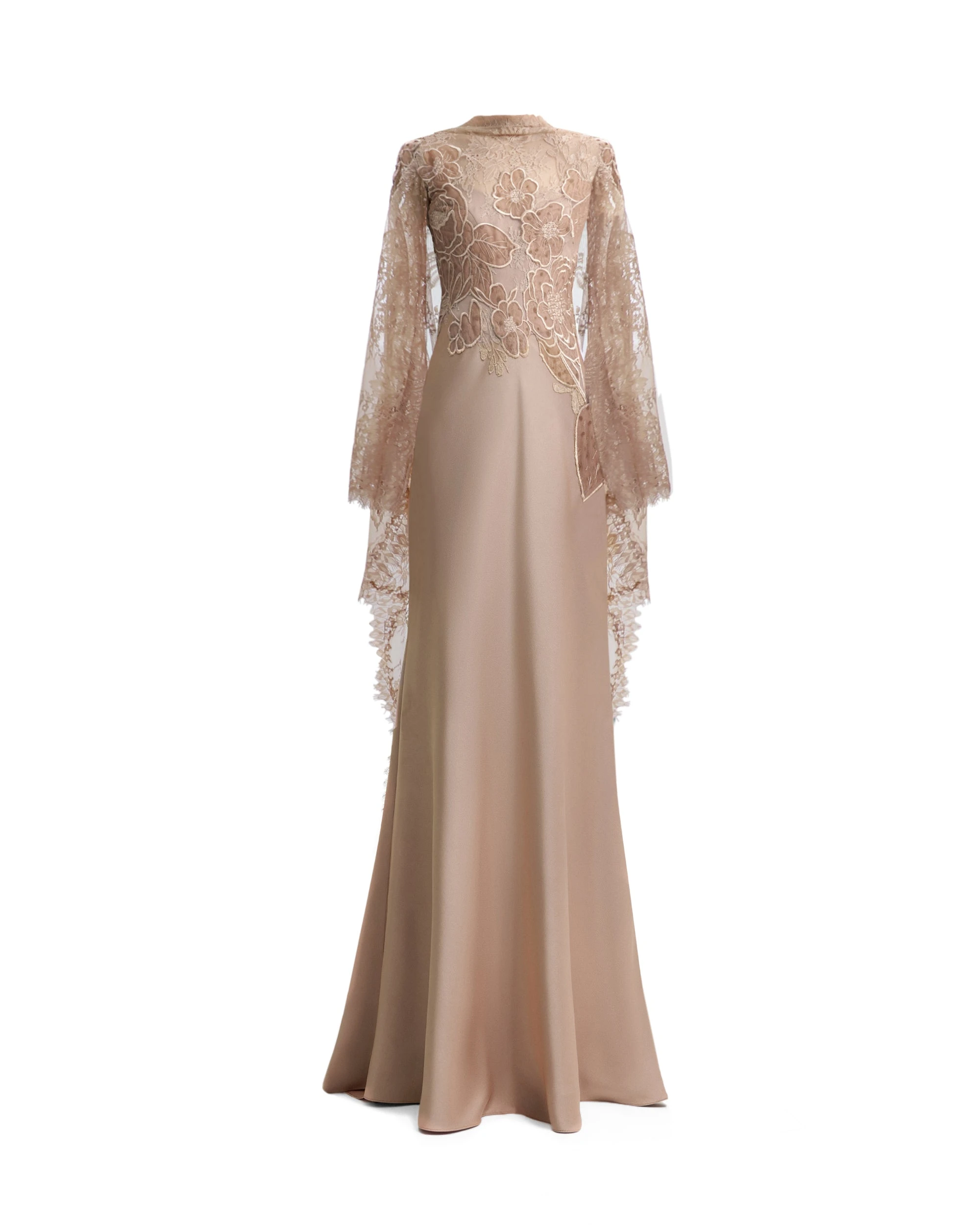 Gemy Maalouf Corset Dress with Lace Cape Gemy Maalouf Corset Dress with Lace Cape