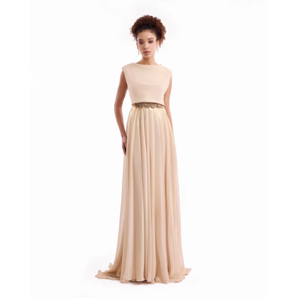 Gemy Maalouf Cowl Gathered Dress, view 2