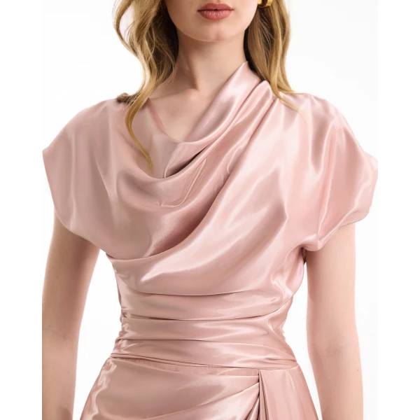 Gemy Maalouf Cowl-Neck Draped Dress, view 4