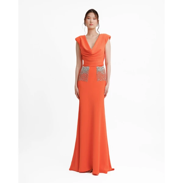 Gemy Maalouf Cowl Neckline Dress, view 2