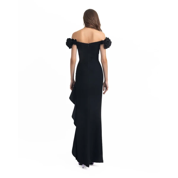 Gemy Maalouf Crepe Ruffled Dress, view 3