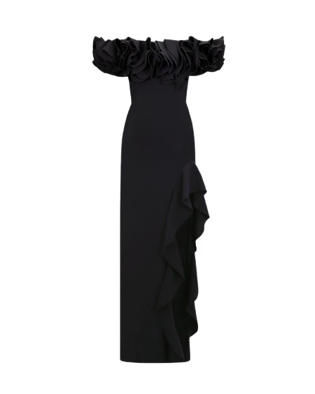 Gemy-Maalouf-Crepe-Ruffled-Dress-coveti23568_nobg Gemy Maalouf Crepe Ruffled Dress