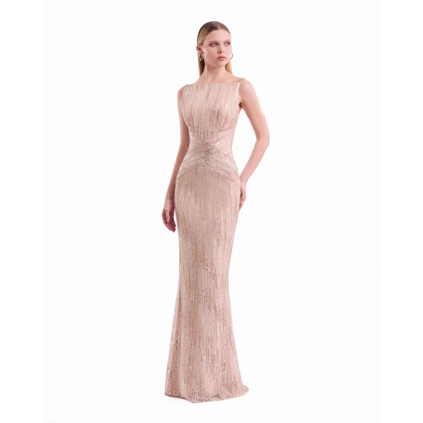 Gemy Maalouf Criss-Cross Beaded Dress, view 2