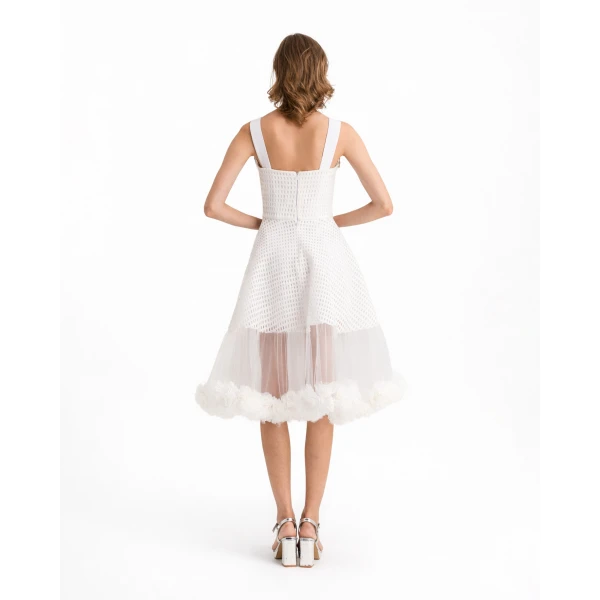 Gemy Maalouf Crochet Lace Flared Midi Dress, view 3