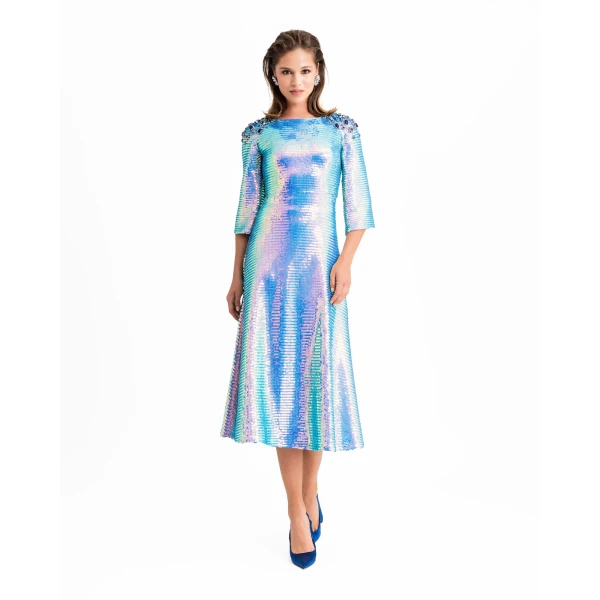 Gemy Maalouf Cropped Top With Flared Midi Skirt, view 2