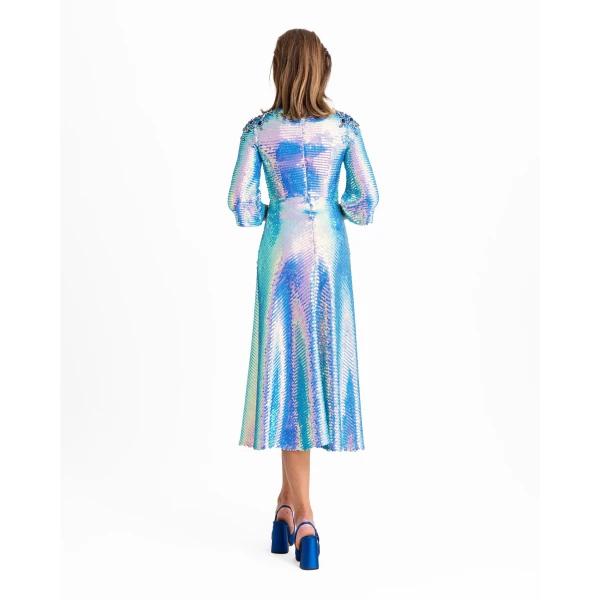 Gemy Maalouf Cropped Top With Flared Midi Skirt, view 3