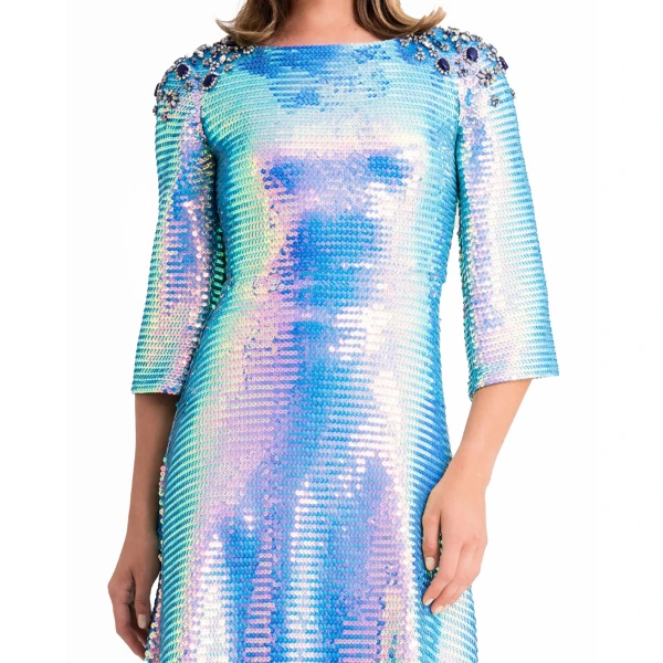 Gemy Maalouf Cropped Top With Flared Midi Skirt, view 4