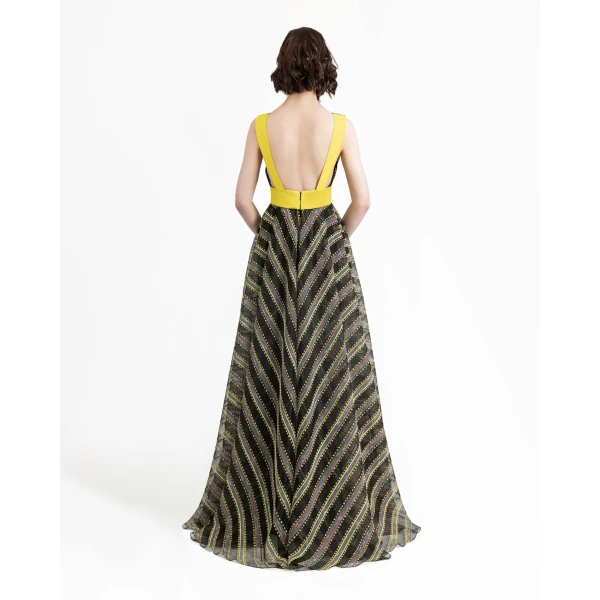 Gemy Maalouf Deep Flared Dress, view 3