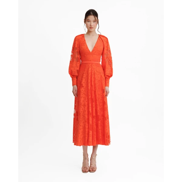 Gemy Maalouf Draped Bishop Sleeves Dress, view 2