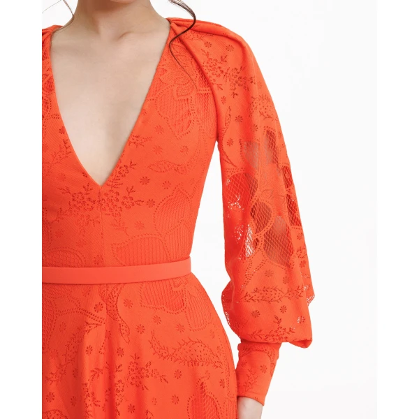 Gemy Maalouf Draped Bishop Sleeves Dress, view 4