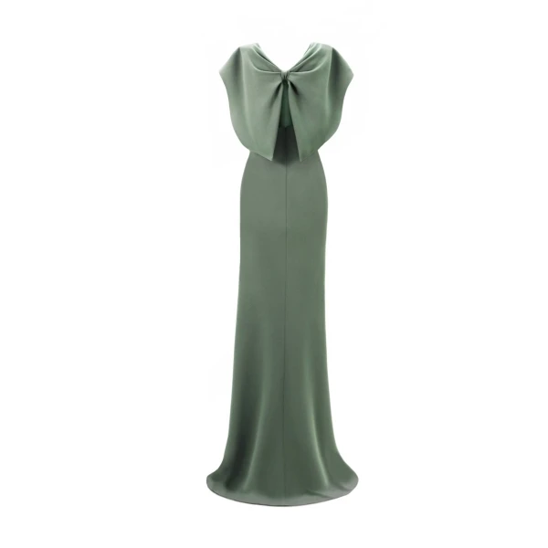 Gemy Maalouf Draped Cape-Like Sleeve Dress, view 5
