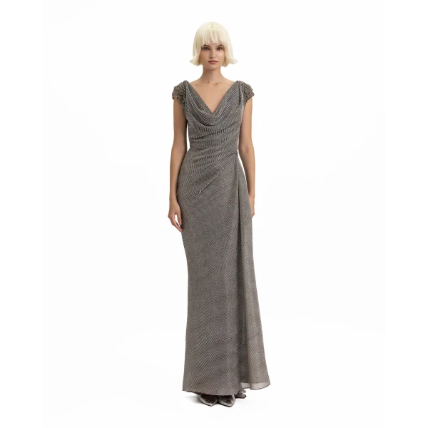 Gemy Maalouf Draped Cowl-Neckline Dress, view 2
