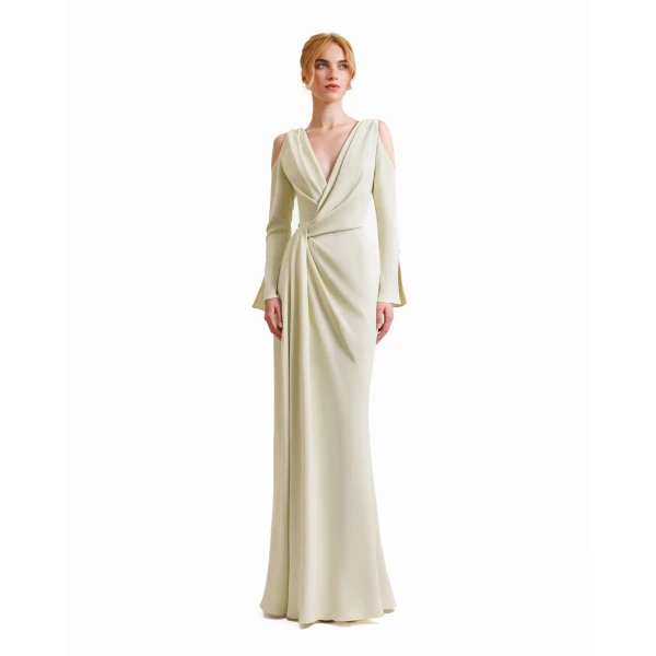 Gemy Maalouf Draped Cut-Out Shoulder Dress, view 2