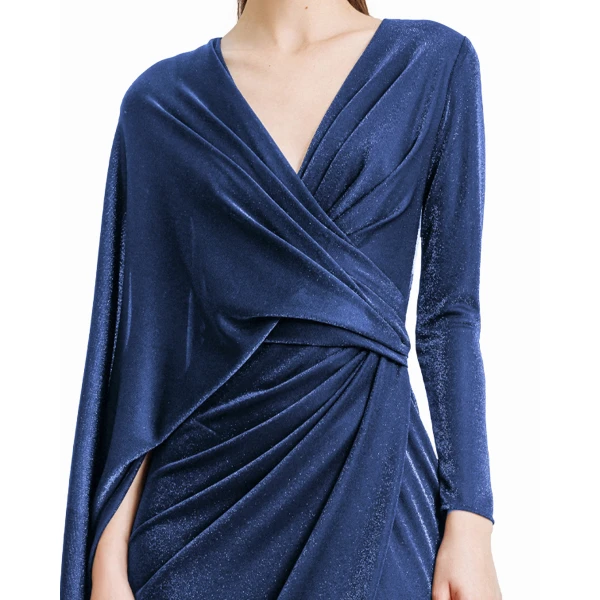 Gemy Maalouf Draped Dress With A Cape-like Sleeve, view 4