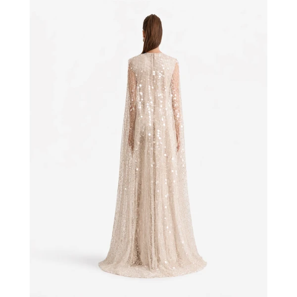 Gemy Maalouf Draped Dress With Beaded Cape, view 3