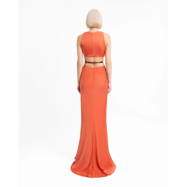 Gemy Maalouf Draped Dress with Beaded Belt, view 3